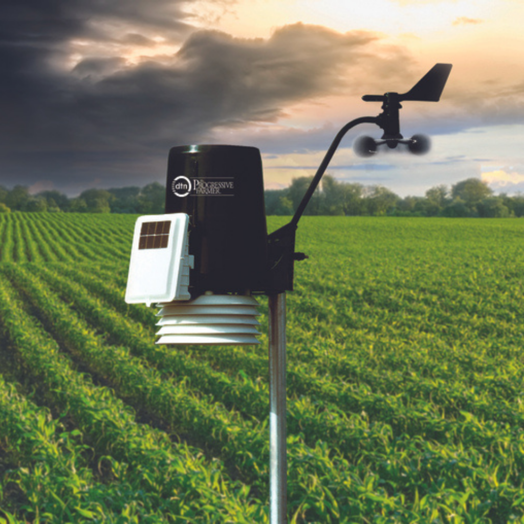 Farmer checking real-time weather updates on a tablet